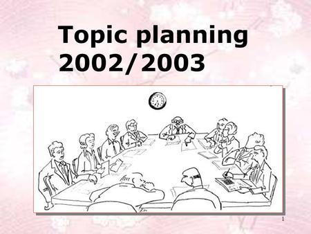 1 Topic planning 2002/2003. 2 ContentLanguage 3 8 steps to work out topic planning 1.Decide on the level you are going to work on. 2.Select a topic.