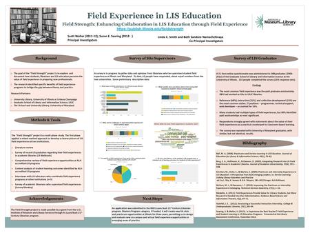 Field Experience in LIS Education Field Strength: Enhancing Collaboration in LIS Education through Field Experience https://publish.illinois.edu/fieldstrength.