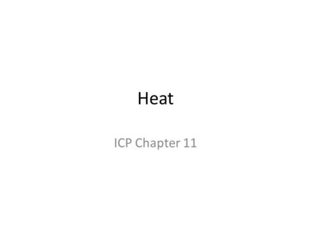 Heat ICP Chapter 11.