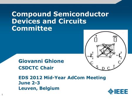 1 Compound Semiconductor Devices and Circuits Committee Giovanni Ghione CSDCTC Chair EDS 2012 Mid-Year AdCom Meeting June 2-3 Leuven, Belgium.