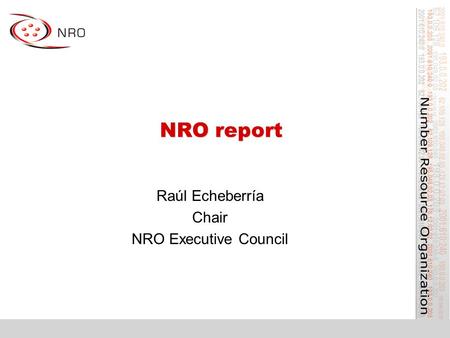 NRO report Raúl Echeberría Chair NRO Executive Council.