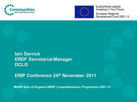 North East of England ERDF Competitiveness Programme