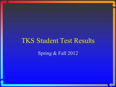 TKS Student Test Results Spring & Fall 2012. Tests Kentucky Performance Rating for Educational Progress (K-PREP) Administered May 2012 Kentucky test aligned.