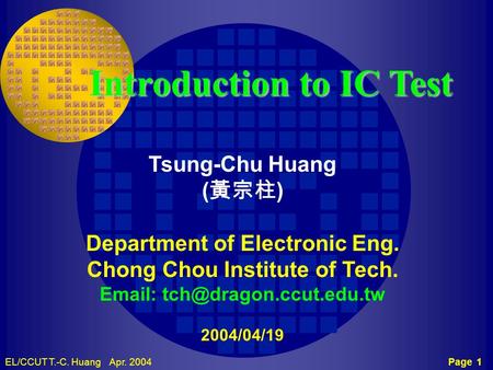 Introduction to IC Test