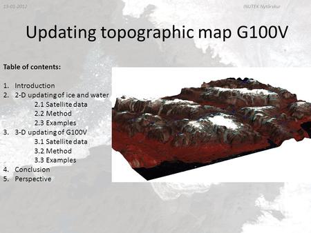 Updating topographic map G100V