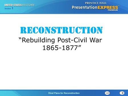 Reconstruction “Rebuilding Post-Civil War