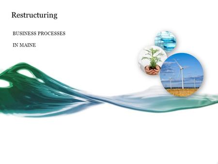 Restructuring BUSINESS PROCESSES IN MAINE. Business Transactions Contracts Metering Usage History Enrollments & Drops Billing, Collections & Payments.