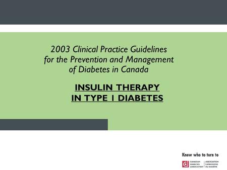 INSULIN THERAPY IN TYPE 1 DIABETES
