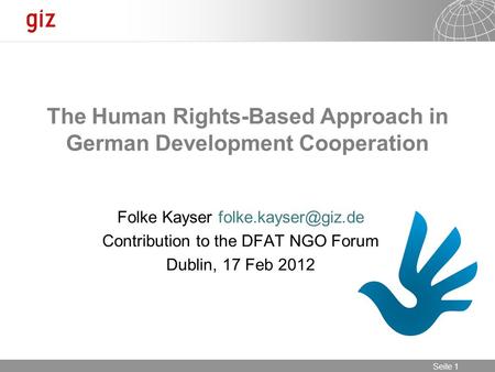 The Human Rights-Based Approach in German Development Cooperation