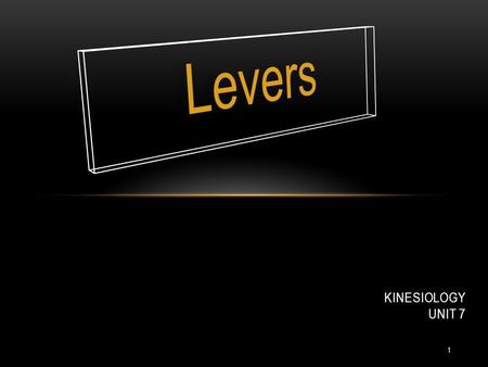 Levers kinesiology unit 7.