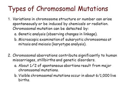 Types of Chromosomal Mutations