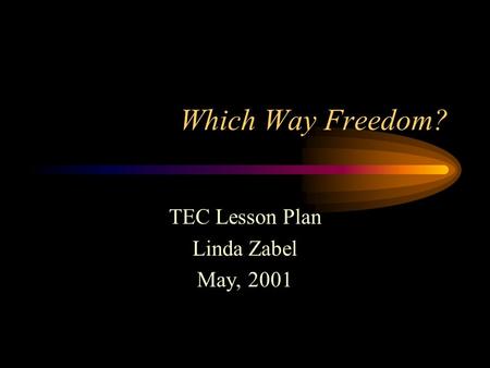 TEC Lesson Plan Linda Zabel May, 2001