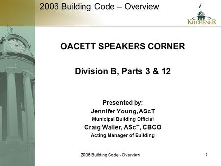 2006 Building Code - Overview