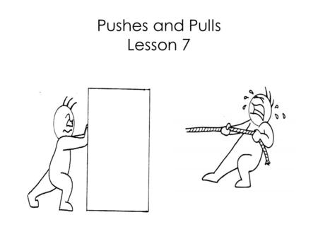 Pushes and Pulls Lesson 7. Let’s review a few of the vocabulary words we learned yesterday.