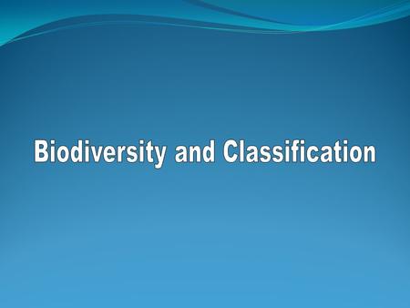 Biodiversity and Classification