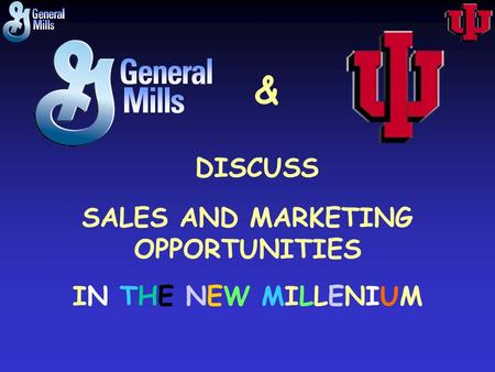DISCUSS & SALES AND MARKETING OPPORTUNITIES IN THE NEW MILLENIUM.