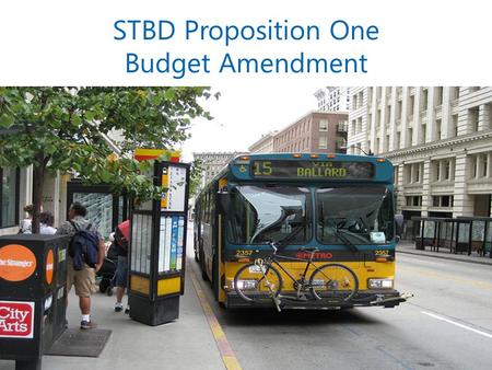 STBD Proposition One Budget Amendment. STBD Proposition 1 Timeline November 2014Prop 1 approved by voters ▪ $60 vehicle license fee (VLF) ▪ 0.1% sales.