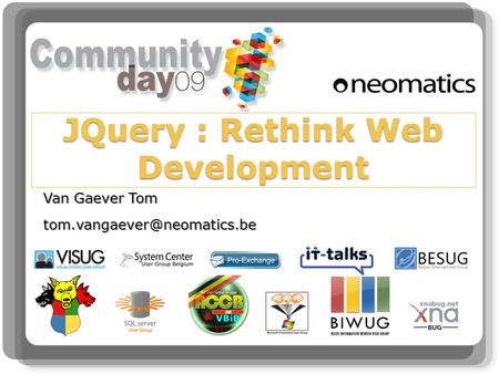 JQuery : Rethink Web Development Van Gaever Tom