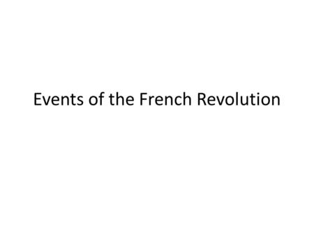 Events of the French Revolution