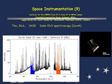 EUV Spectroscopy. High-resolution solar EUV spectroscopy.