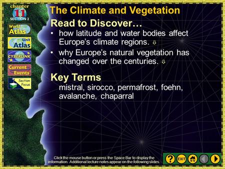 The Climate and Vegetation
