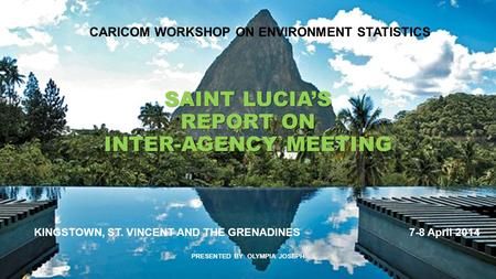 CARICOM WORKSHOP ON ENVIRONMENT STATISTICS SAINT LUCIA’S REPORT ON INTER-AGENCY MEETING KINGSTOWN, ST. VINCENT AND THE GRENADINES 7-8 April 2014 PRESENTED.