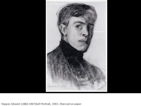 Hopper, Edward ( )Self-Portrait, Charcoal on paper