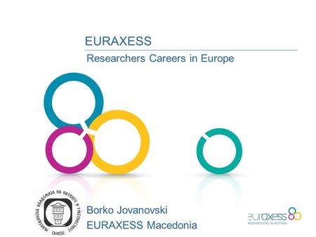EURAXESS Researchers Careers in Europe Borko Jovanovski EURAXESS Macedonia.