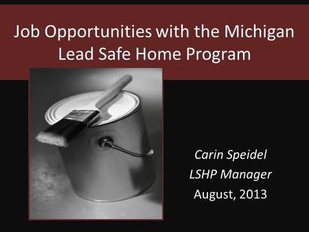 Job Opportunities with the Michigan Lead Safe Home Program