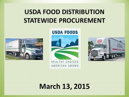 USDA FOOD DISTRIBUTION STATEWIDE PROCUREMENT March 13, 2015 1.