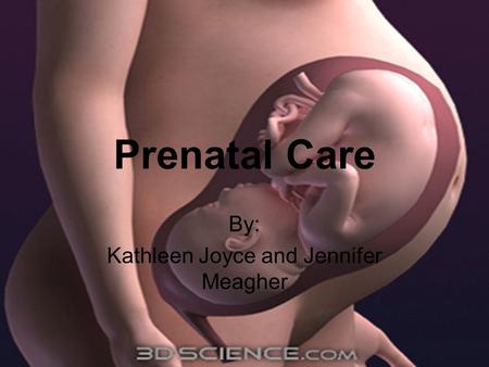 Prenatal Care By: Kathleen Joyce and Jennifer Meagher.
