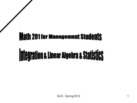 Math 201 for Management Students