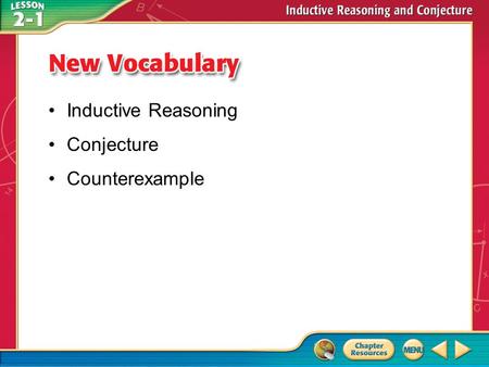 Inductive Reasoning Conjecture Counterexample Vocabulary.