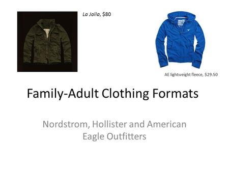 Family-Adult Clothing Formats