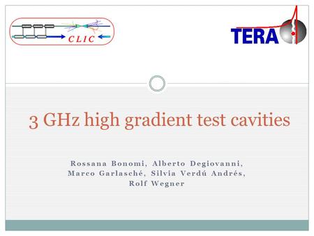 3 GHz high gradient test cavities