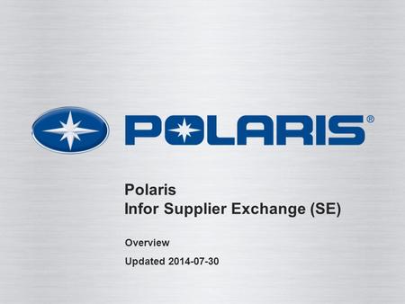 Polaris Infor Supplier Exchange (SE)