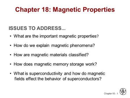 Chapter 18: Magnetic Properties