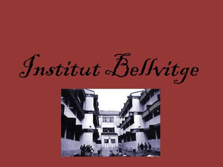 Institut Bellvitge. It’s a middle-sized school 335 students 40 teachers.