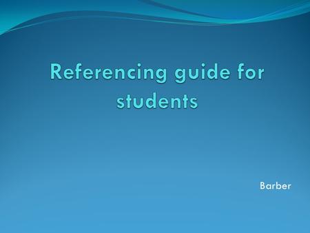 Referencing guide for students