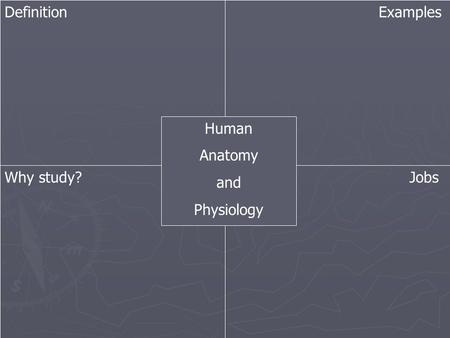 Definition Examples Human Anatomy and Physiology Why study? Jobs.