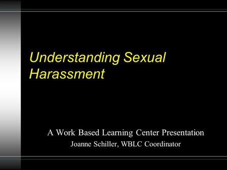 Understanding Sexual Harassment