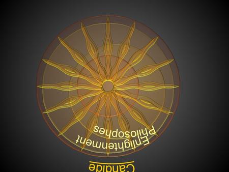 Candide Enlightenment Philosophes Animated sun with spinning text
