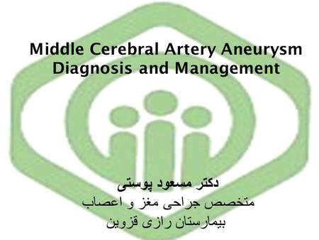 Middle Cerebral Artery Aneurysm Diagnosis and Management