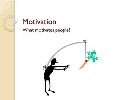 Motivation What motivates people?.
