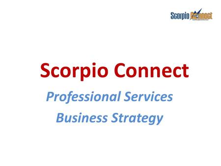 Scorpio Connect Professional Services Business Strategy.