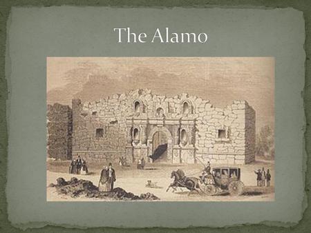 It is in San Antonio, Texas The Spanish people started building it in 1724 The soldiers gave the Alamo its name and it means “cottonwood”