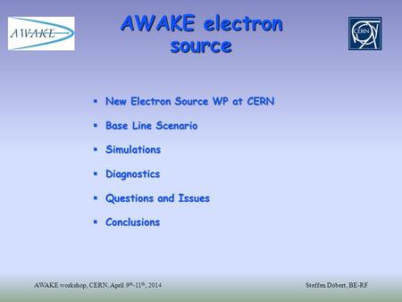 AWAKE electron source New Electron Source WP at CERN