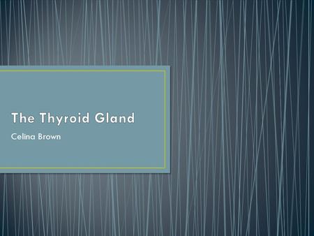 The Thyroid Gland Celina Brown.