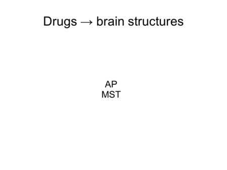 Drugs → brain structures AP MST. Bipolar disorder.