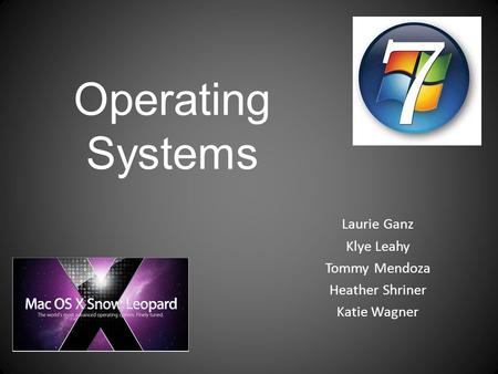 Operating Systems Laurie Ganz Klye Leahy Tommy Mendoza Heather Shriner Katie Wagner.